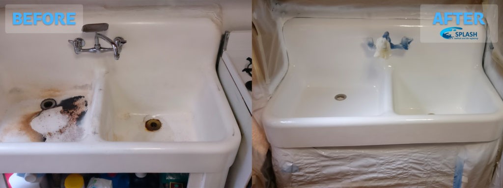 Bathroom Sink Reglazing before after